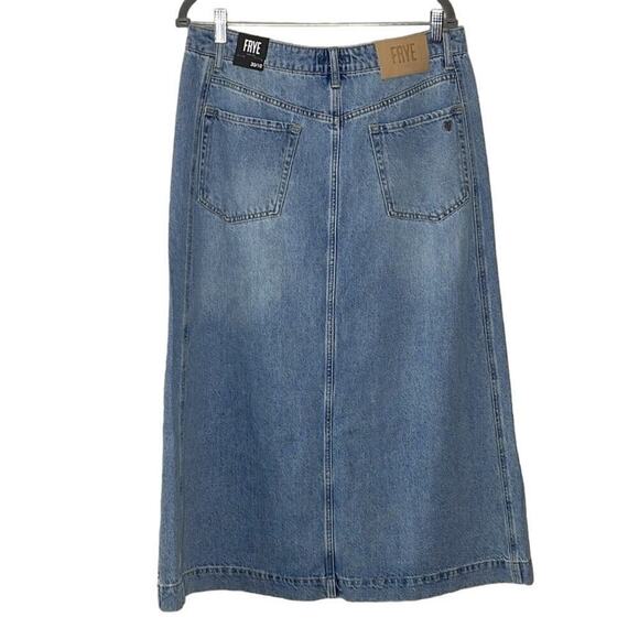 FRYE Front-Slit Seamed Denim Midi Skirt Size 30/10 NWT - Picture 3 of 9